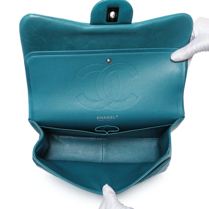 Exclusive Chanel Teal Quilted Lambskin Jumbo Classic Double Flap — Alternate View 8