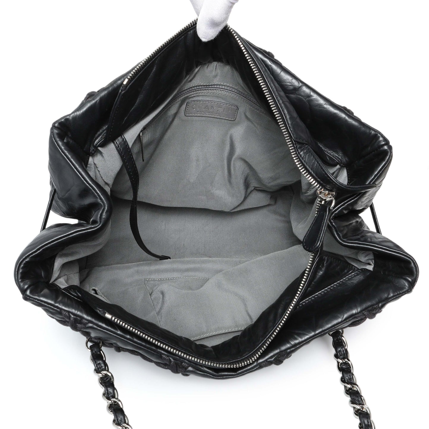 Exclusive Chanel Black Calfskin Ultra Stitch Tote — Top View