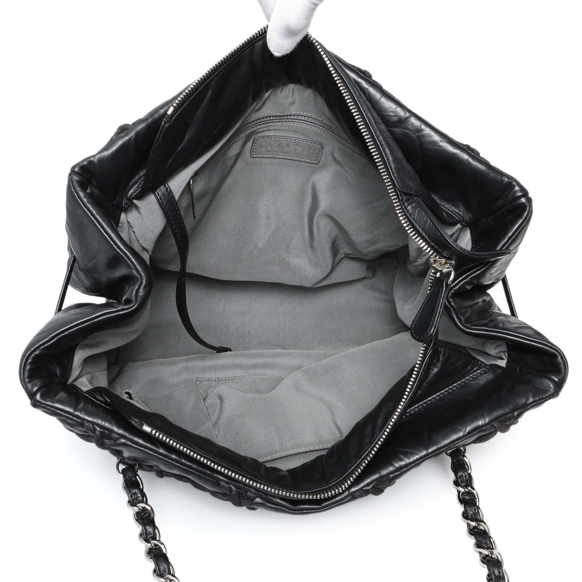 Exclusive Chanel Black Calfskin Ultra Stitch Tote — Top View