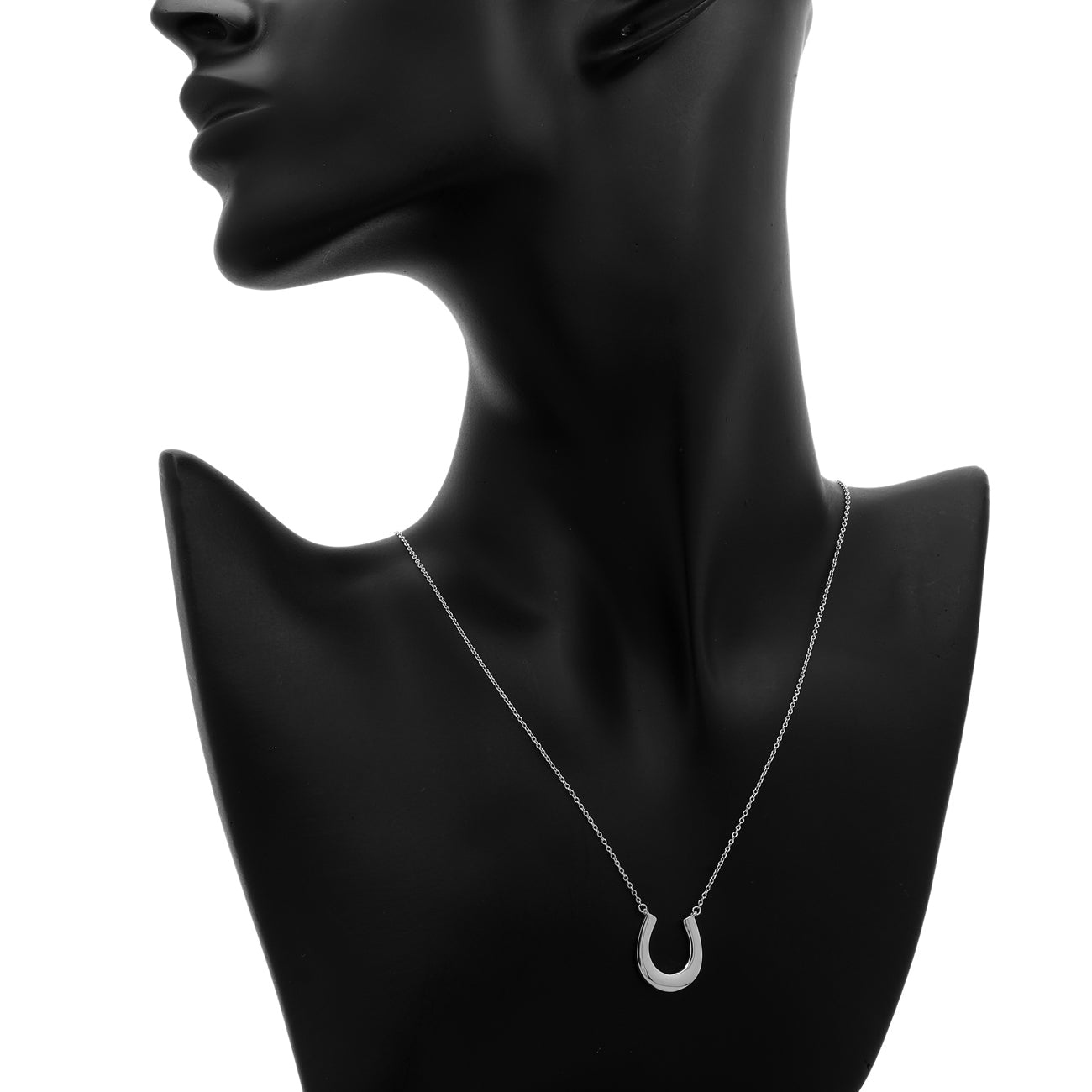Exclusive Tiffany & Co. Sterling Silver 1837 Horseshoe Pendant Necklace — Top View