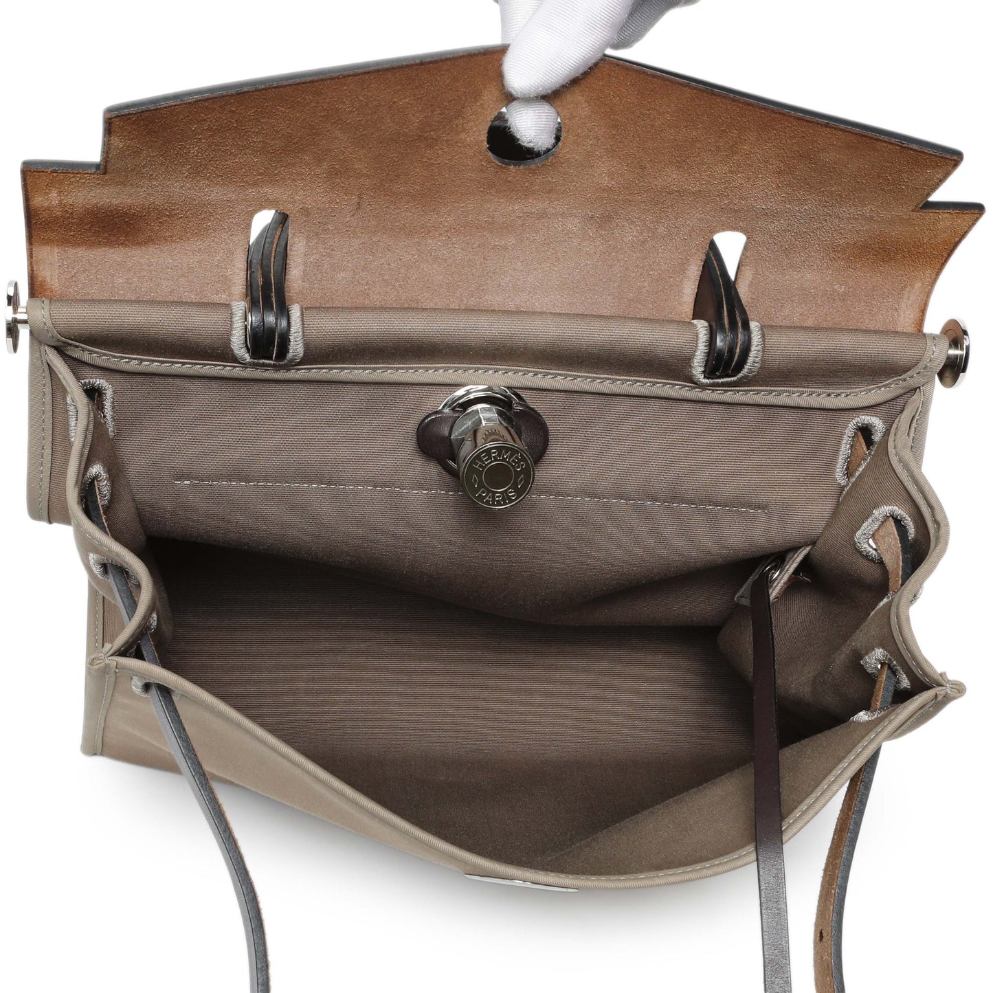 Exclusive Hermes Etoupe/Ebene Herbag Zip 31 — Alternate View 8