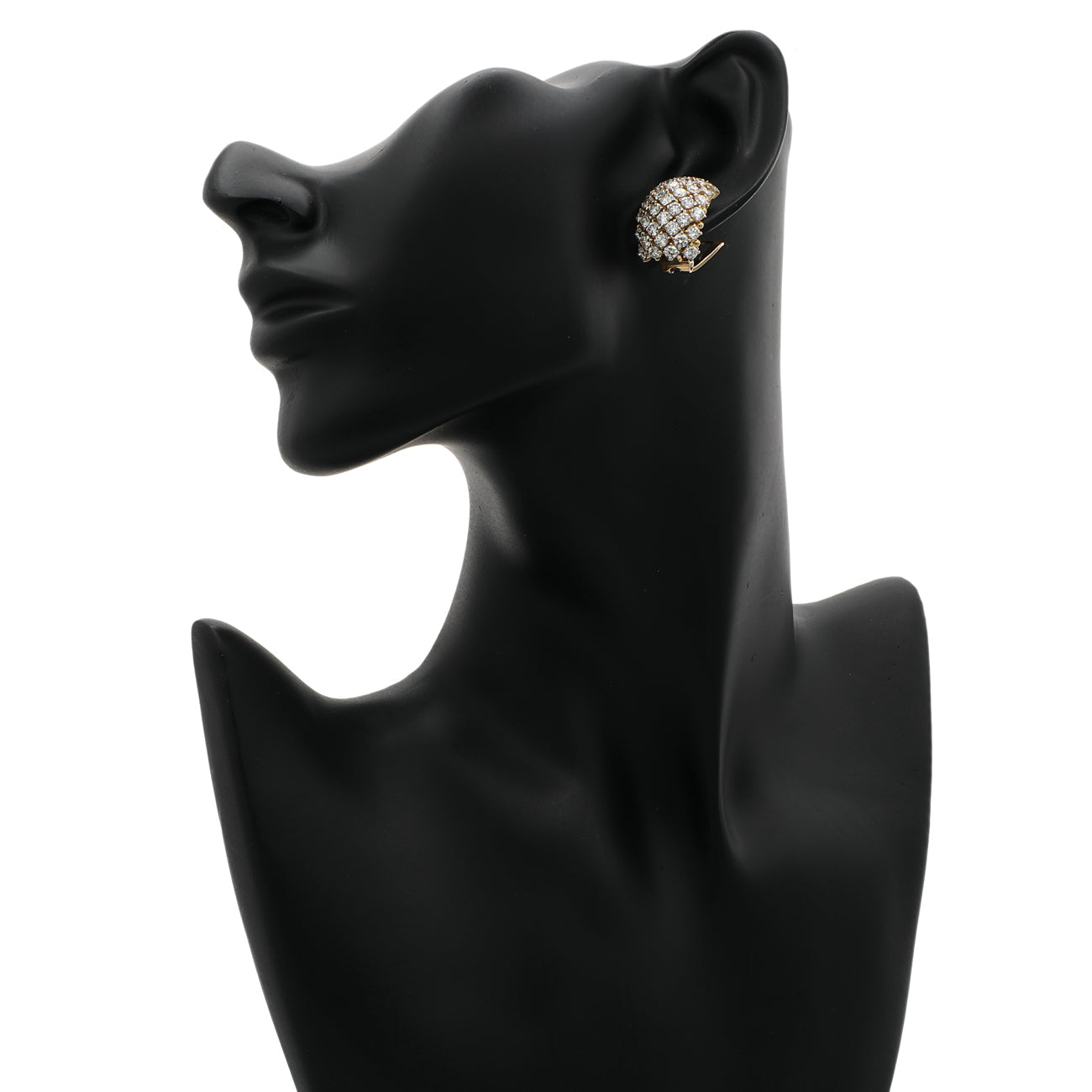 Exclusive 18K Yellow Gold 9.36 Carat Diamond Earrings — Back View
