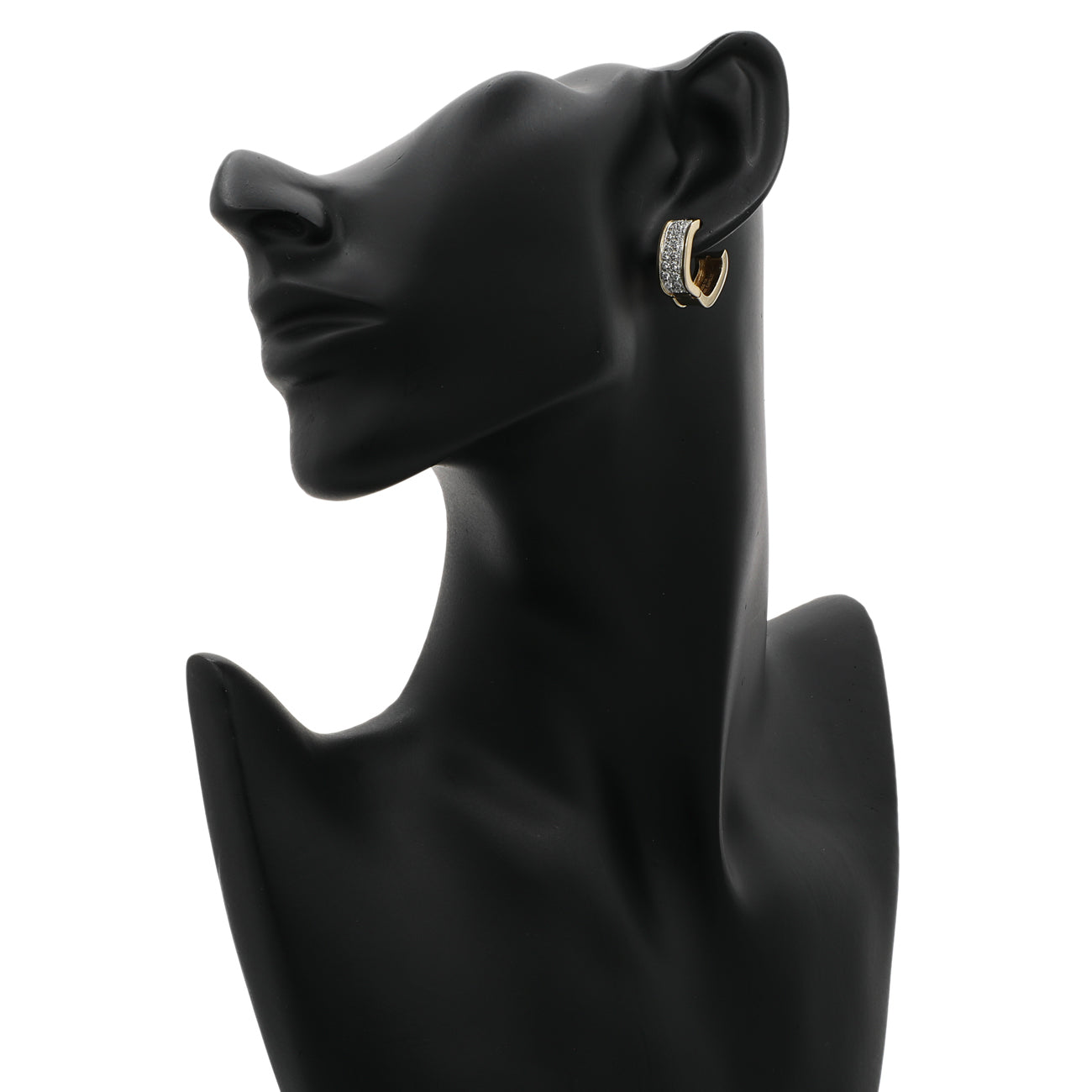 Exclusive 18K Yellow Gold 0.72 Carat Diamond Earrings — Back View