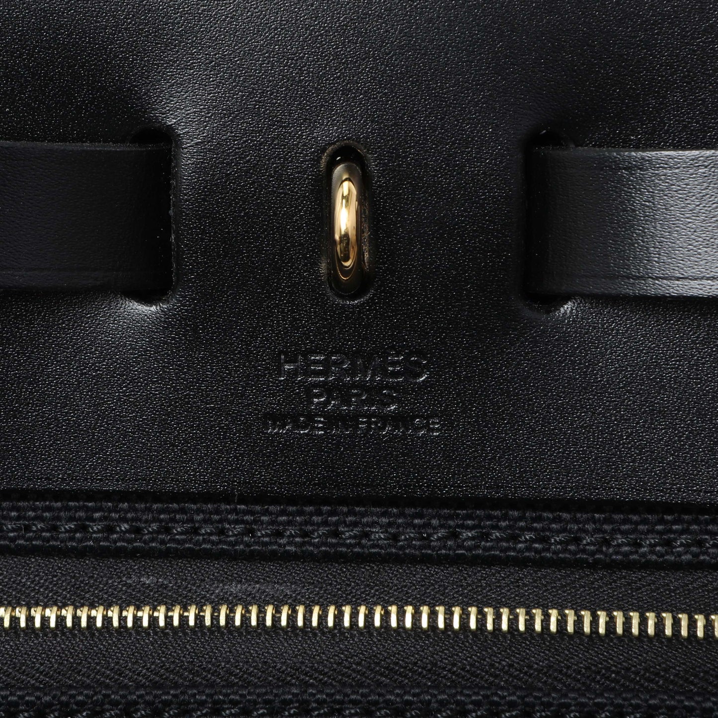 Exclusive Hermes Black Military Toile Vache Hunter Herbag Zip Retourne 31 PM — Lifestyle View