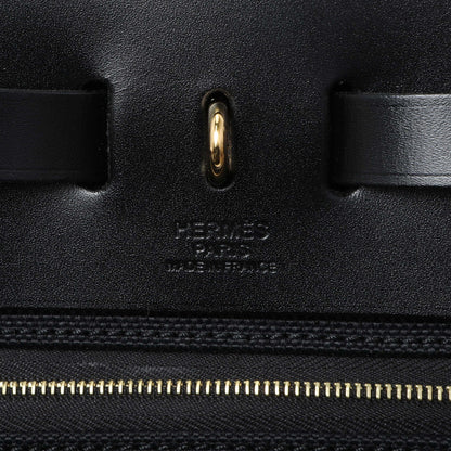 Exclusive Hermes Black Military Toile Vache Hunter Herbag Zip Retourne 31 PM — Lifestyle View