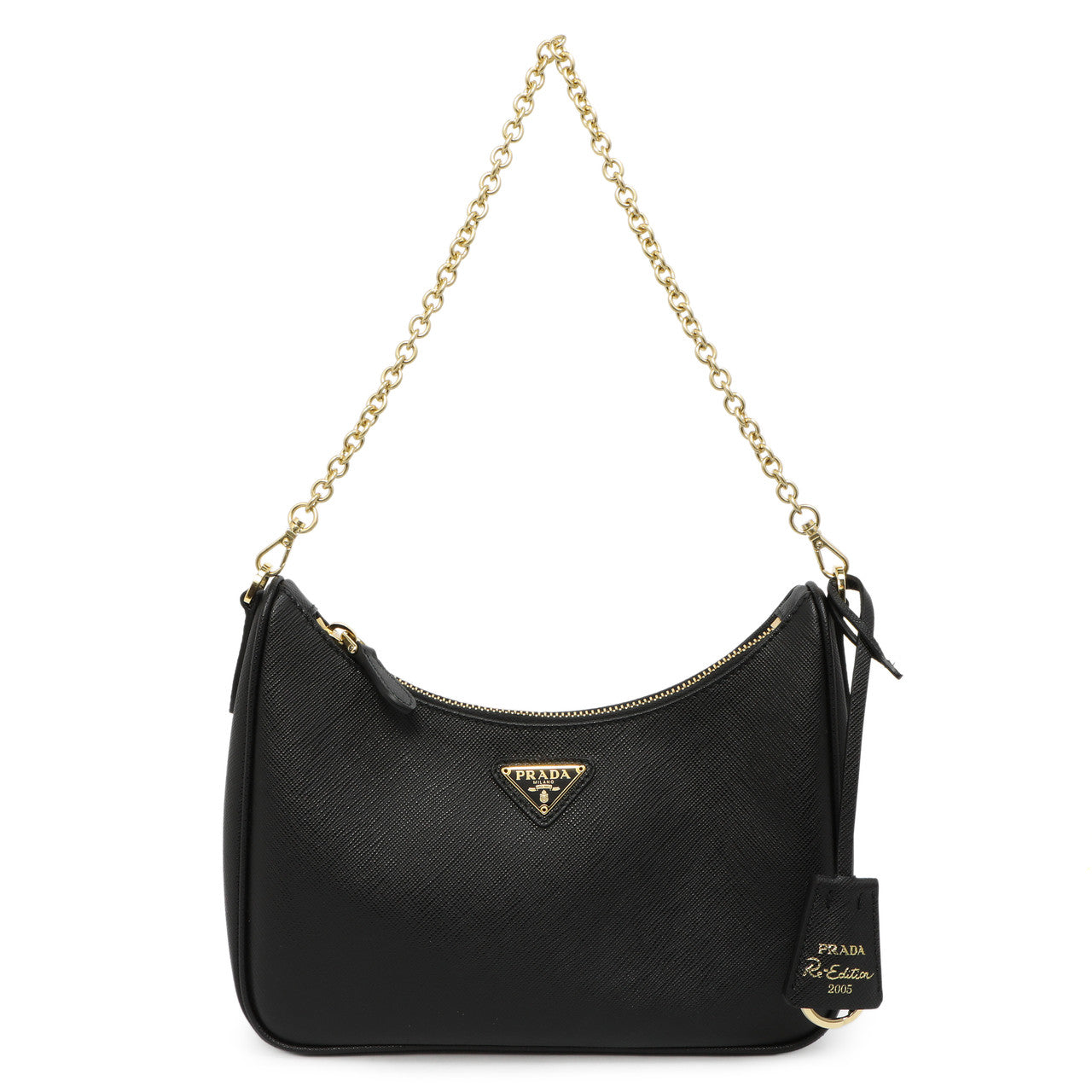 Exclusive Prada Black Saffiano Re-Edition 2005 Shoulder Bag — Side View