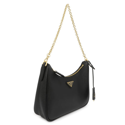 Exclusive Prada Black Saffiano Re-Edition 2005 Shoulder Bag — Back View
