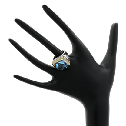 Exclusive David Yurman Sterling Silver 18K Yellow Gold Topaz Albion Ring — Top View
