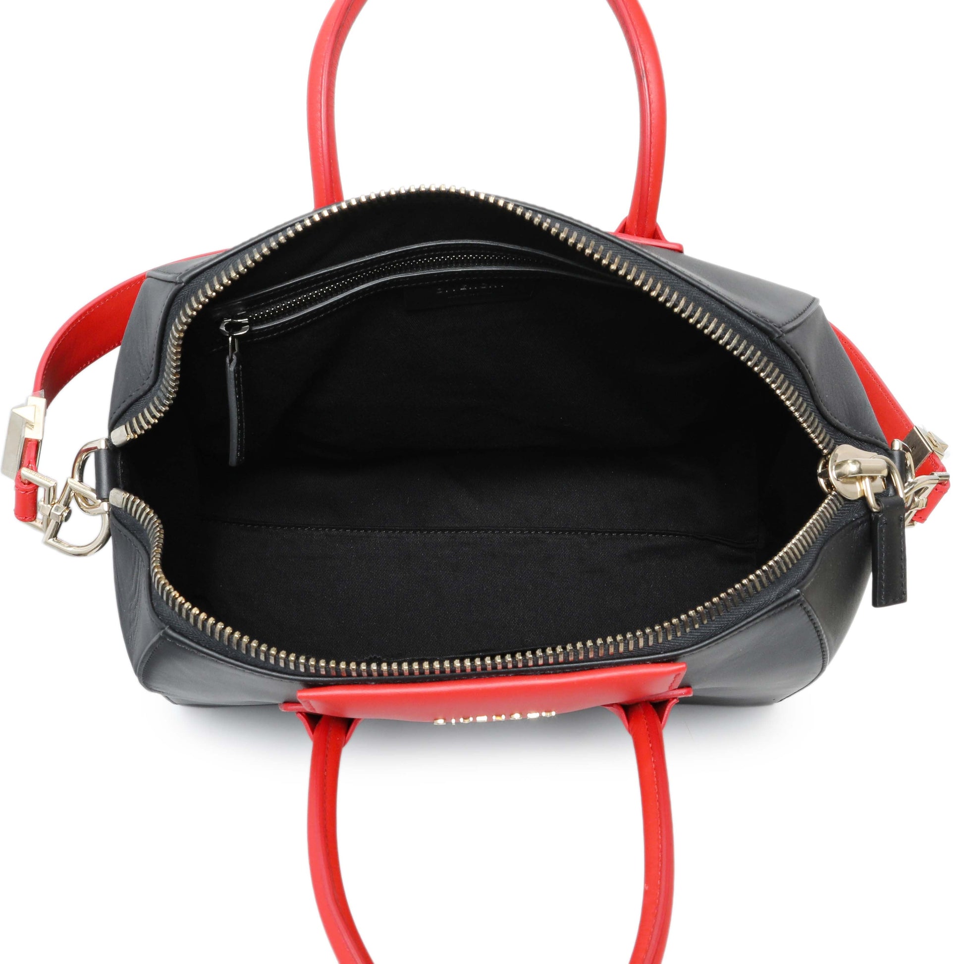 Exclusive Givenchy Black Red Calfskin Medium Antigona Tote — Alternate View 8