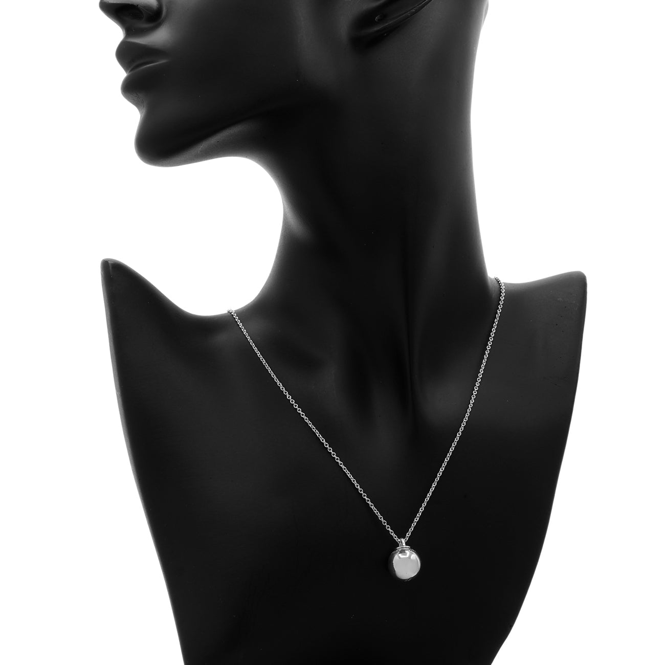 Exclusive Tiffany & Co. Sterling Silver 12.5mm HardWear Ball Pendant Necklace — Detail View
