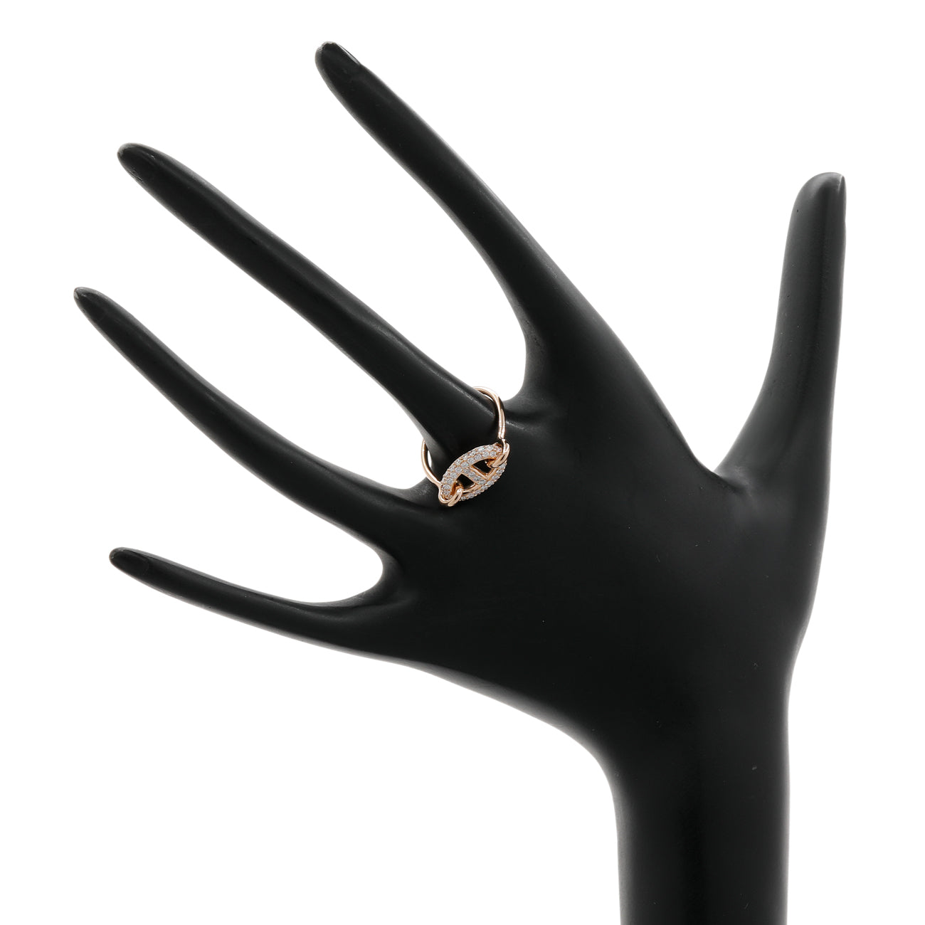 Exclusive Hermes 18K Rose Gold Diamond Farandole Ring — Back View