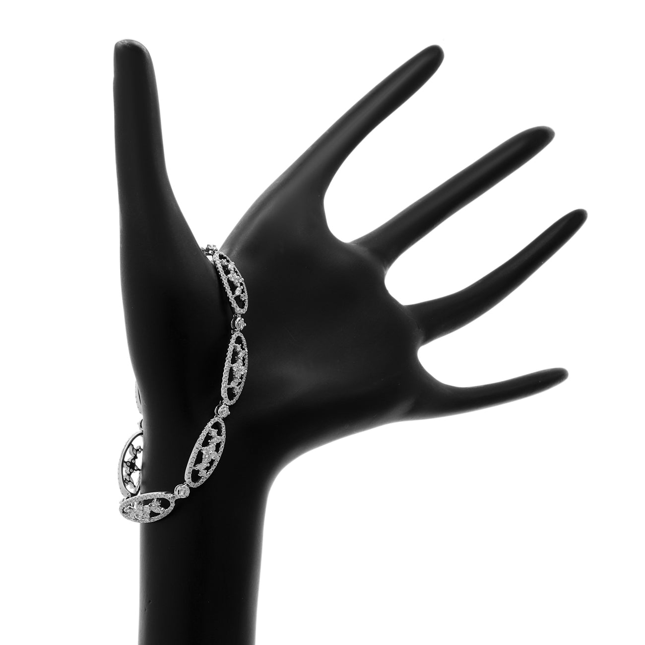 Exclusive 18K White Gold 2.80 Carat Diamond Bracelet — Back View