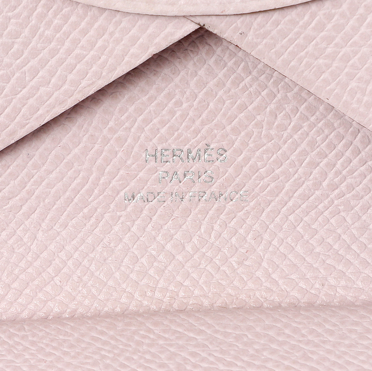 Exclusive Hermes Mauve Pale Epsom Calvi Duo Card Case — Detail View