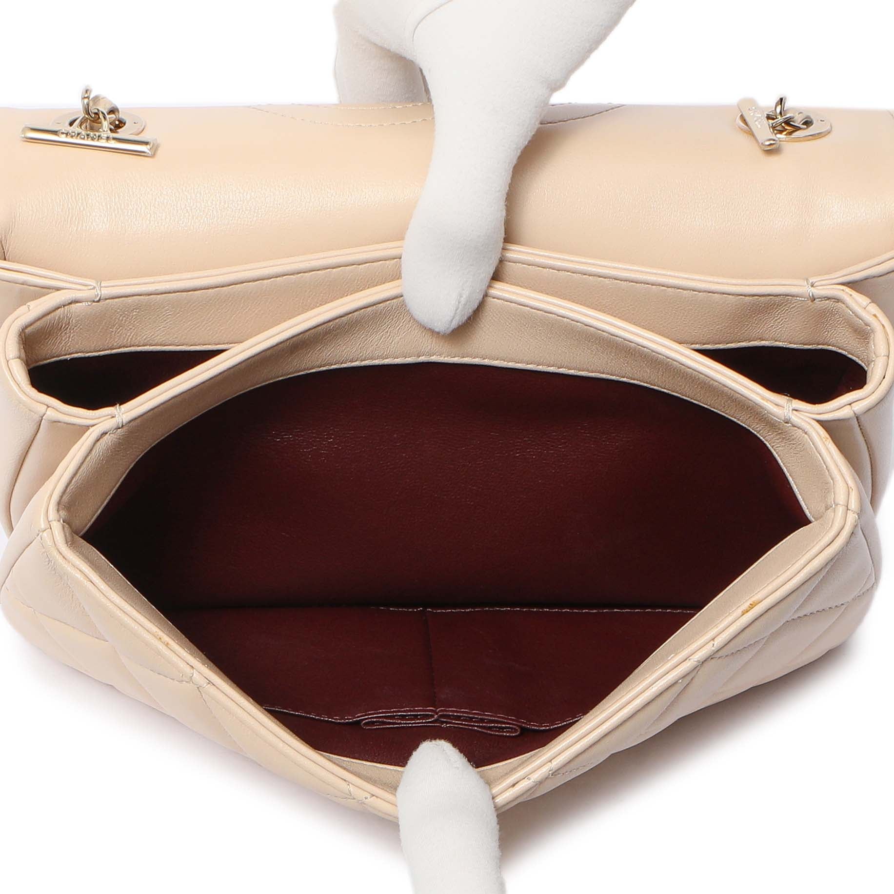 Exclusive Chanel Beige Quilted Lambskin Small Trendy CC Flap Handle Bag — Alternate View 9