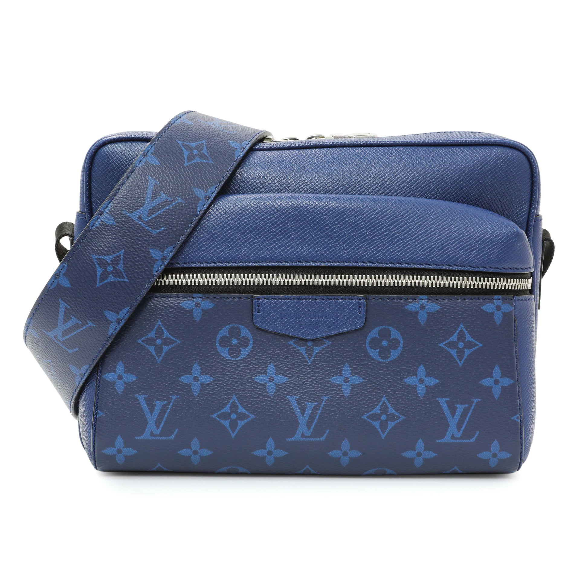 Exclusive Louis Vuttion Blue Taigarama Outdoor Messenger — Front View