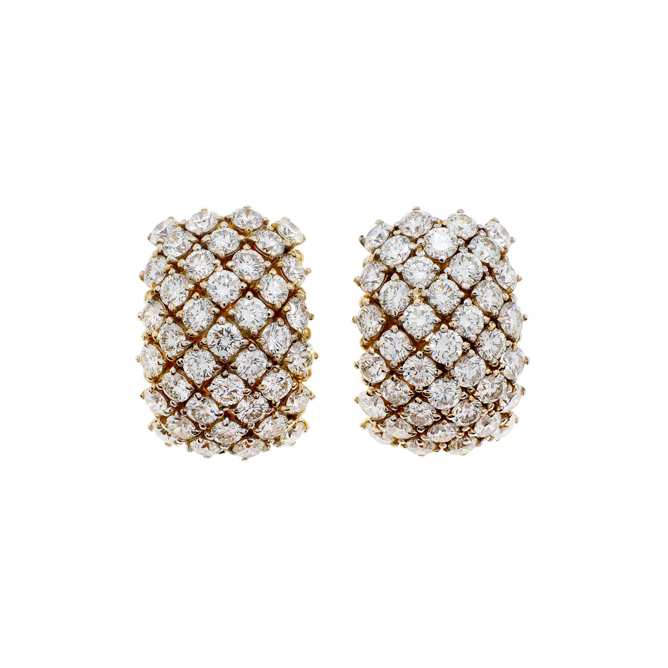 Exclusive 18K Yellow Gold 9.36 Carat Diamond Earrings — Front View
