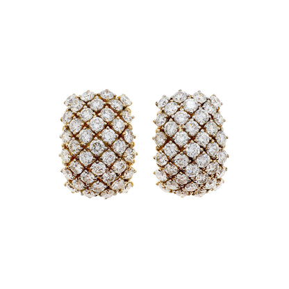 Exclusive 18K Yellow Gold 9.36 Carat Diamond Earrings — Front View