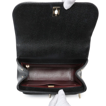 Exclusive Chanel Black Caviar Medium Business Affinity Flap — Detail View