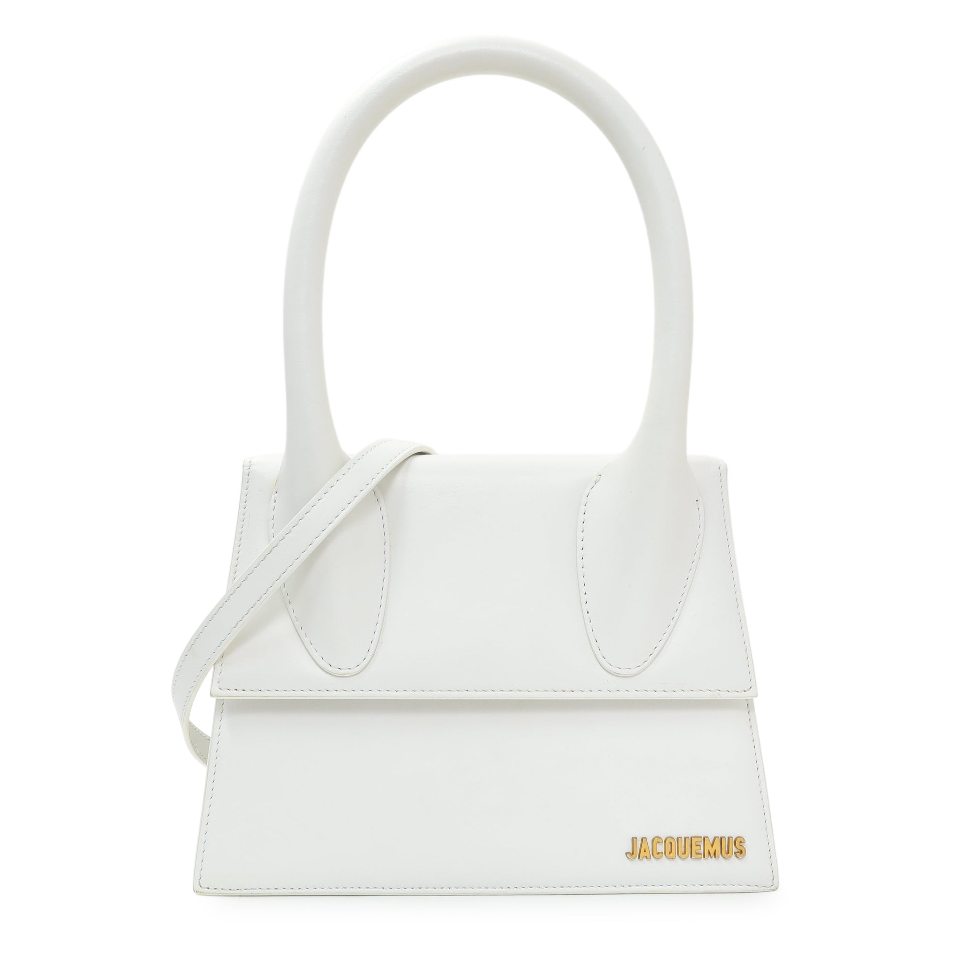 Exclusive Jacquemus White Smooth Calfskin Le Grand Chiquito — Front View