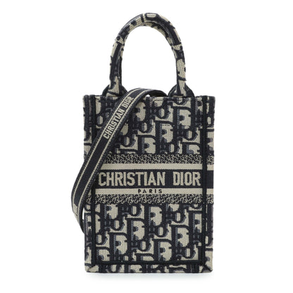 Exclusive Christian Dior Oblique Mini Book Tote Phone Bag — Front View