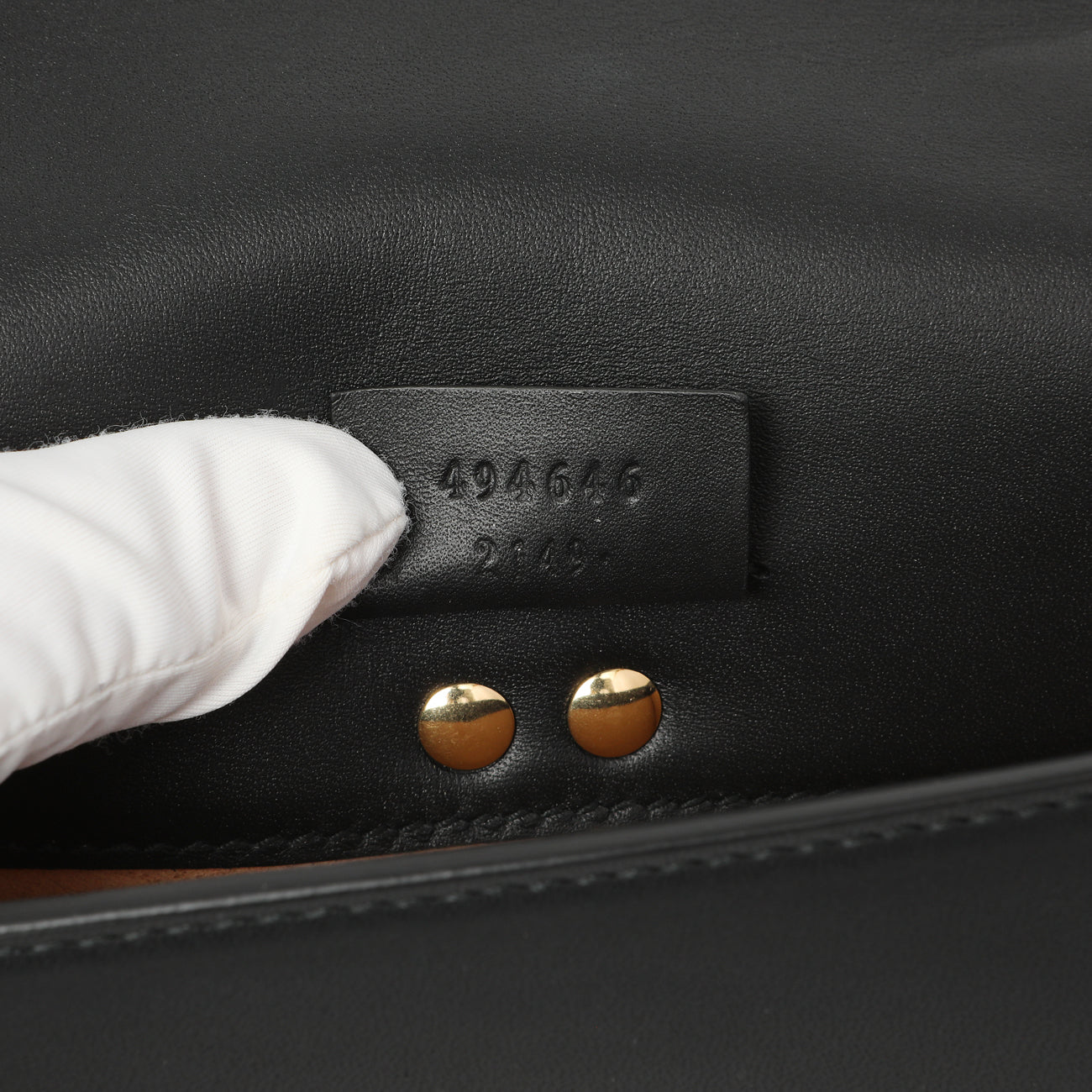 Exclusive Gucci Black Calfskin Super Mini Sylvie Chain Bag — Lifestyle View