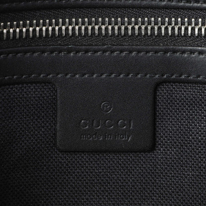 Exclusive Gucci Black Soft GG Supreme Monogram Web Belt Bag — Detail View
