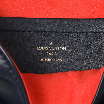 Exclusive Louis Vuitton Navy LV Garden Embossed Lambskin Pochette Coussin — Detail View