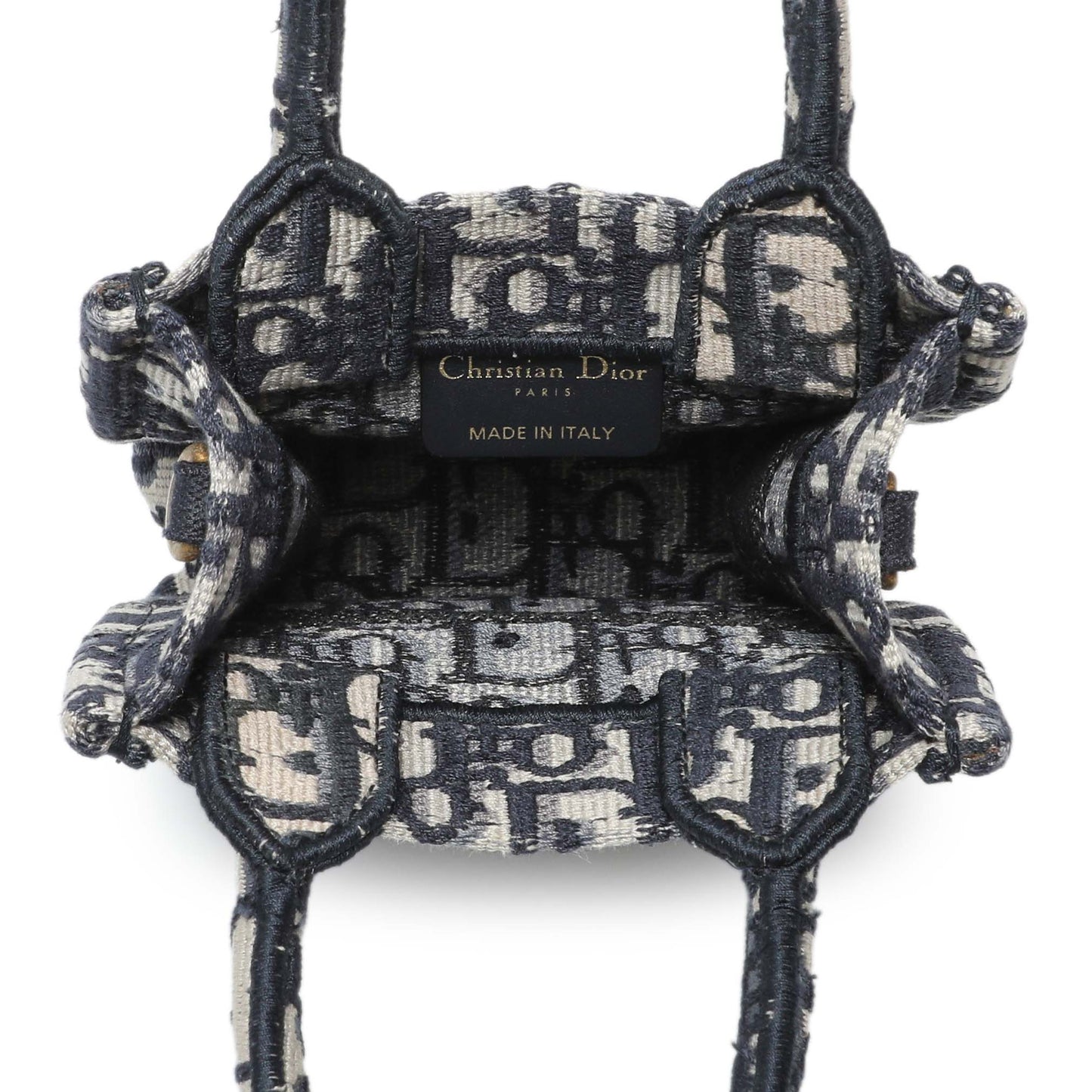 Exclusive Christian Dior Oblique Mini Book Tote Phone Bag — Top View