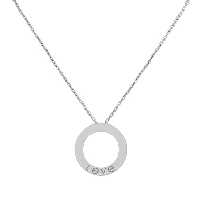 Exclusive Cartier 18K White Gold 3 Diamond Love Necklace — Side View