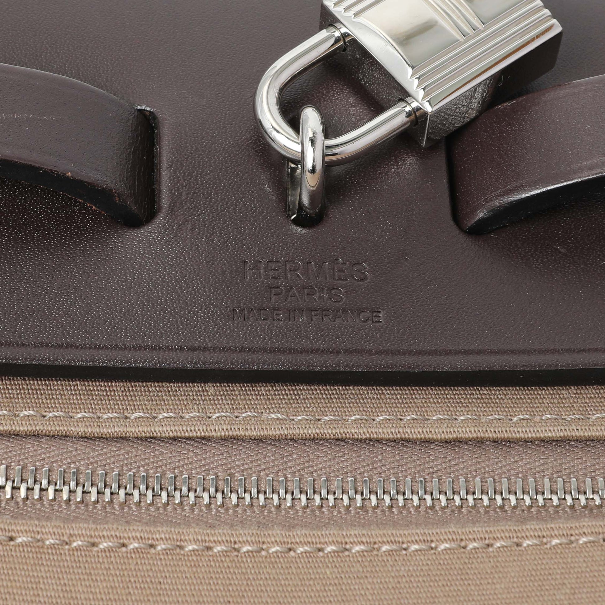 Exclusive Hermes Etoupe/Ebene Herbag Zip 31 — Alternate View 9