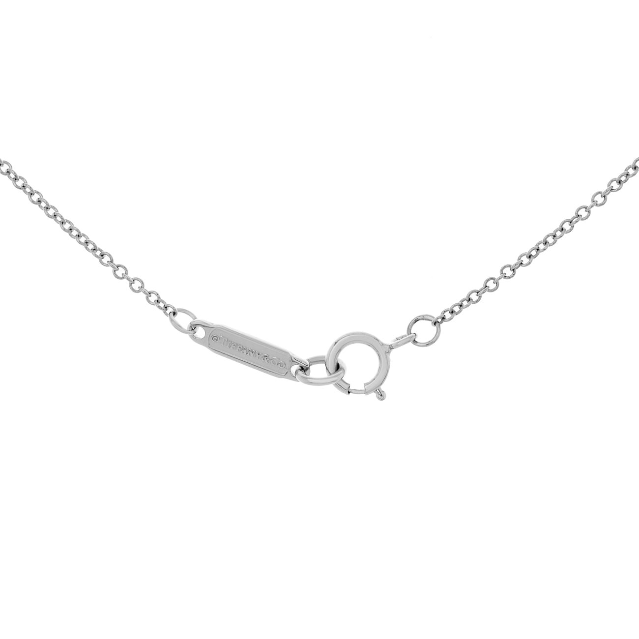 Exclusive Tiffany & Co. 18K White Gold Diamond Floral Pendant Necklace — Back View
