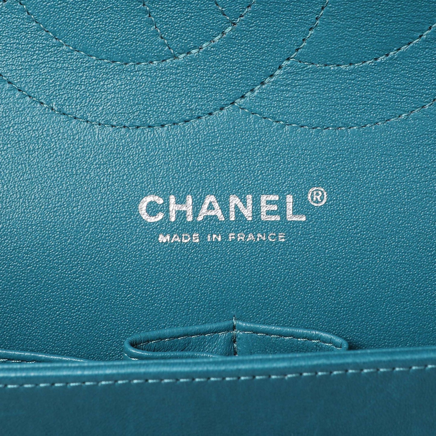 Exclusive Chanel Teal Quilted Lambskin Jumbo Classic Double Flap — Alternate View 9