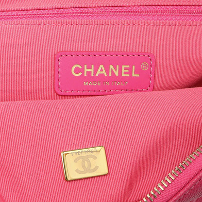 Exclusive Chanel Quilted Pink Caviar Chain Melody Backpack — Detail View