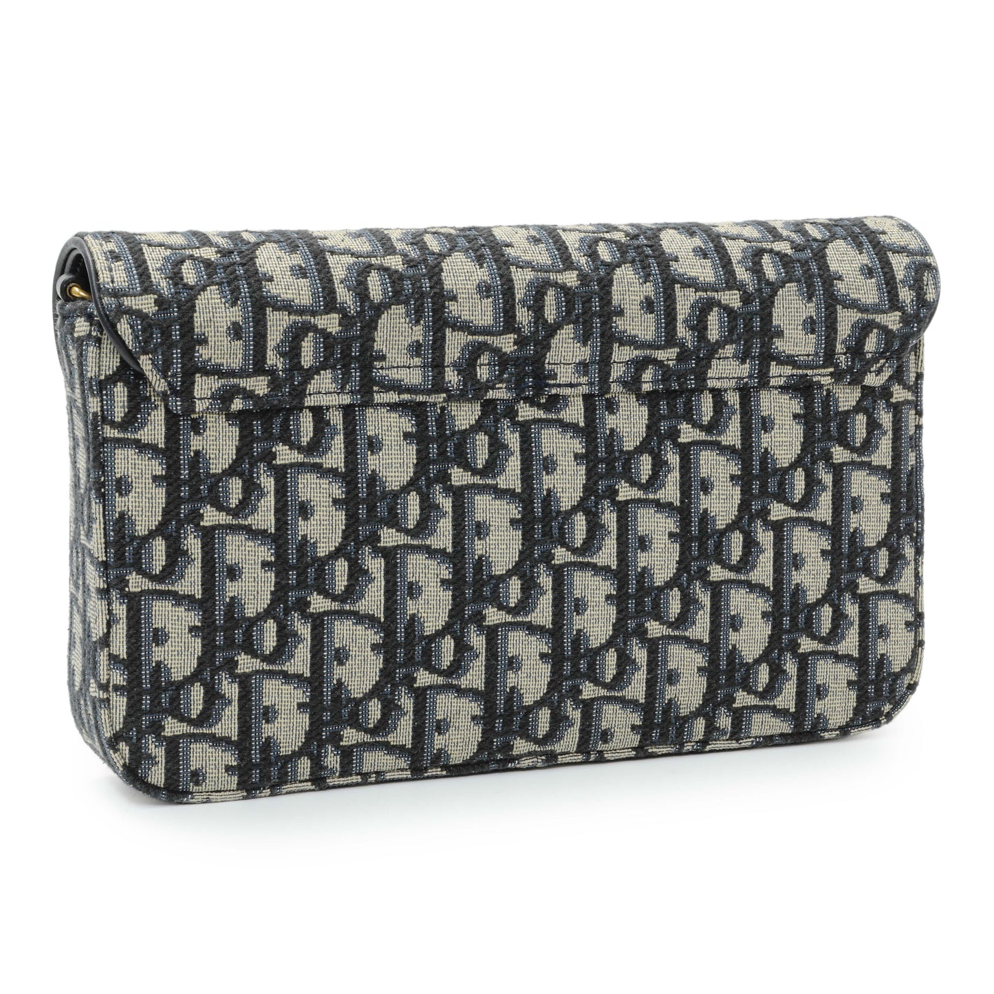 Exclusive Christian Dior Oblique Saddle Pouch with Chain — Side View