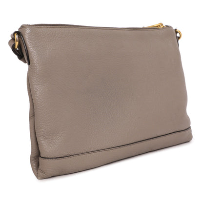 Exclusive Prada Grey Vitello Daino Soft Crossbody — Side View