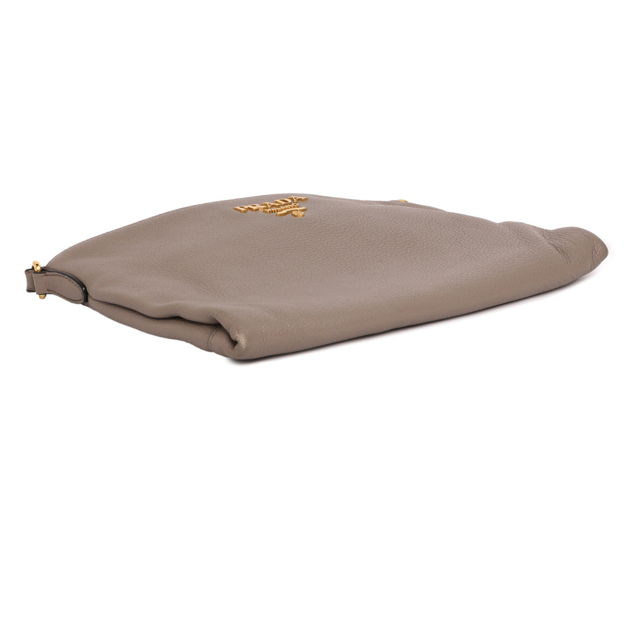 Exclusive Prada Grey Vitello Daino Soft Crossbody — Back View