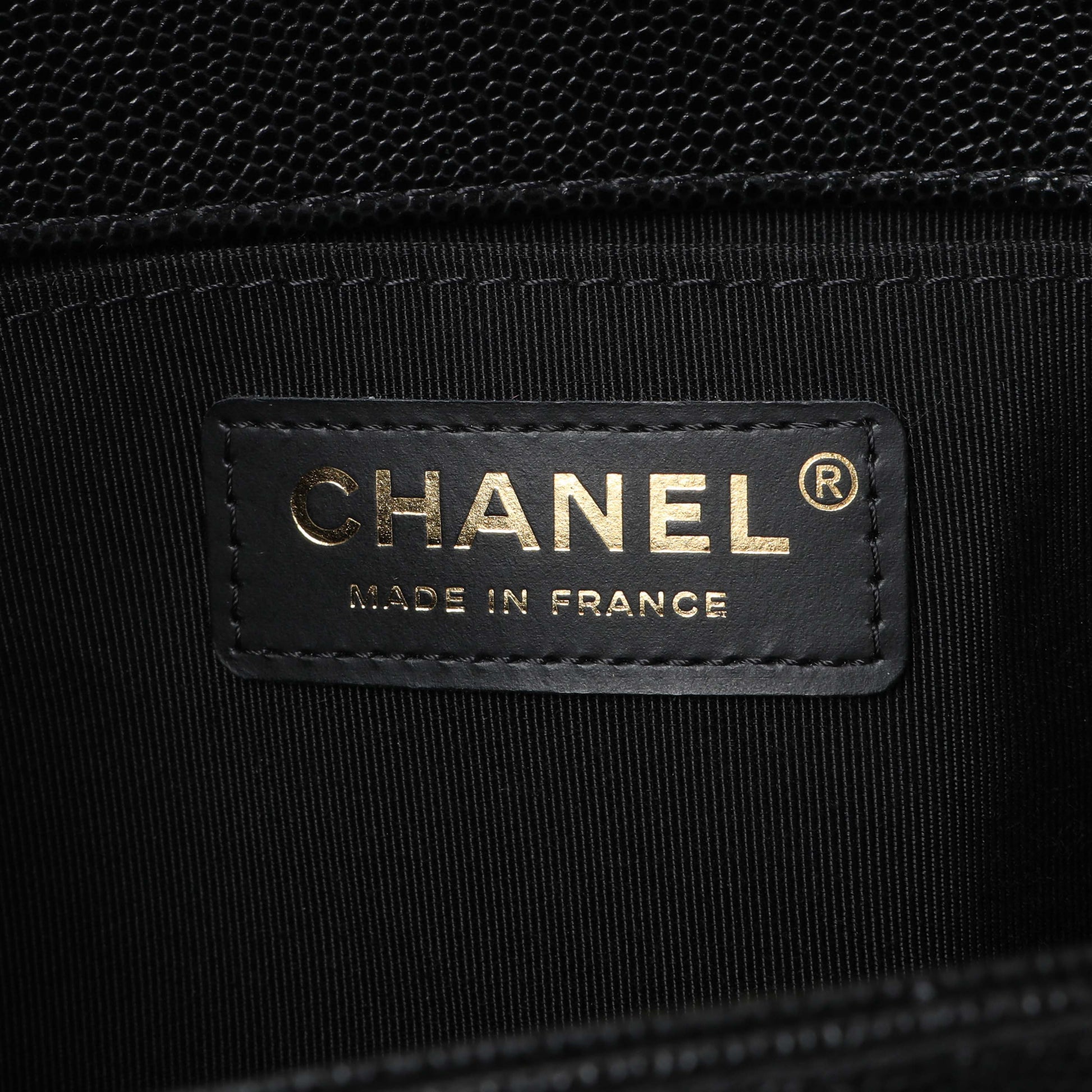 Exclusive Chanel Black Quilted Caviar Medium Boy Flap — Alternate View 10