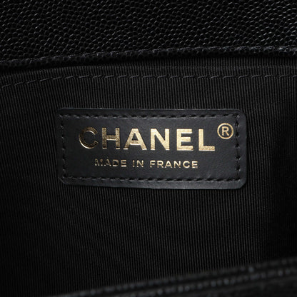 Exclusive Chanel Black Quilted Caviar Medium Boy Flap — Alternate View 10