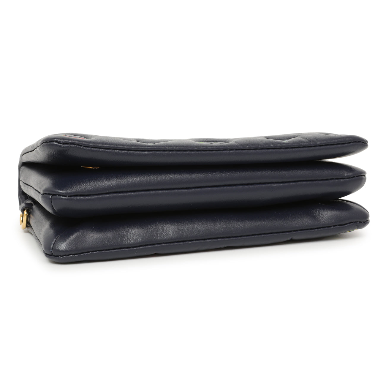 Exclusive Louis Vuitton Navy LV Garden Embossed Lambskin Pochette Coussin — Back View