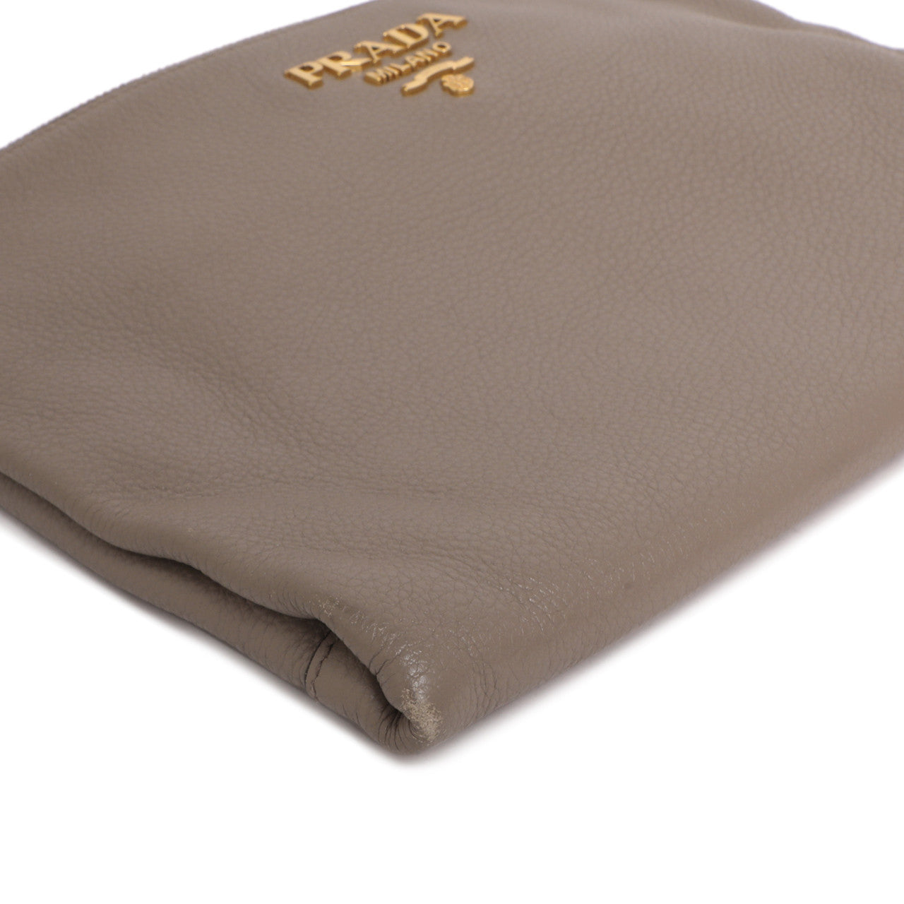 Exclusive Prada Grey Vitello Daino Soft Crossbody — Top View