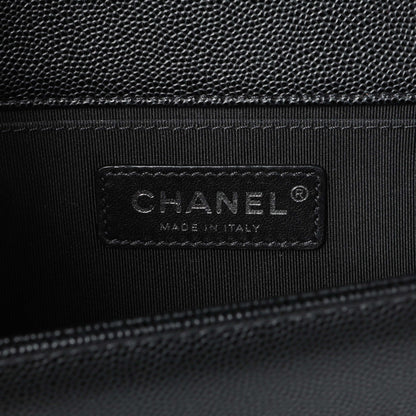Exclusive Chanel Black Quilted Caviar Medium Boy Flap — Alternate View 10