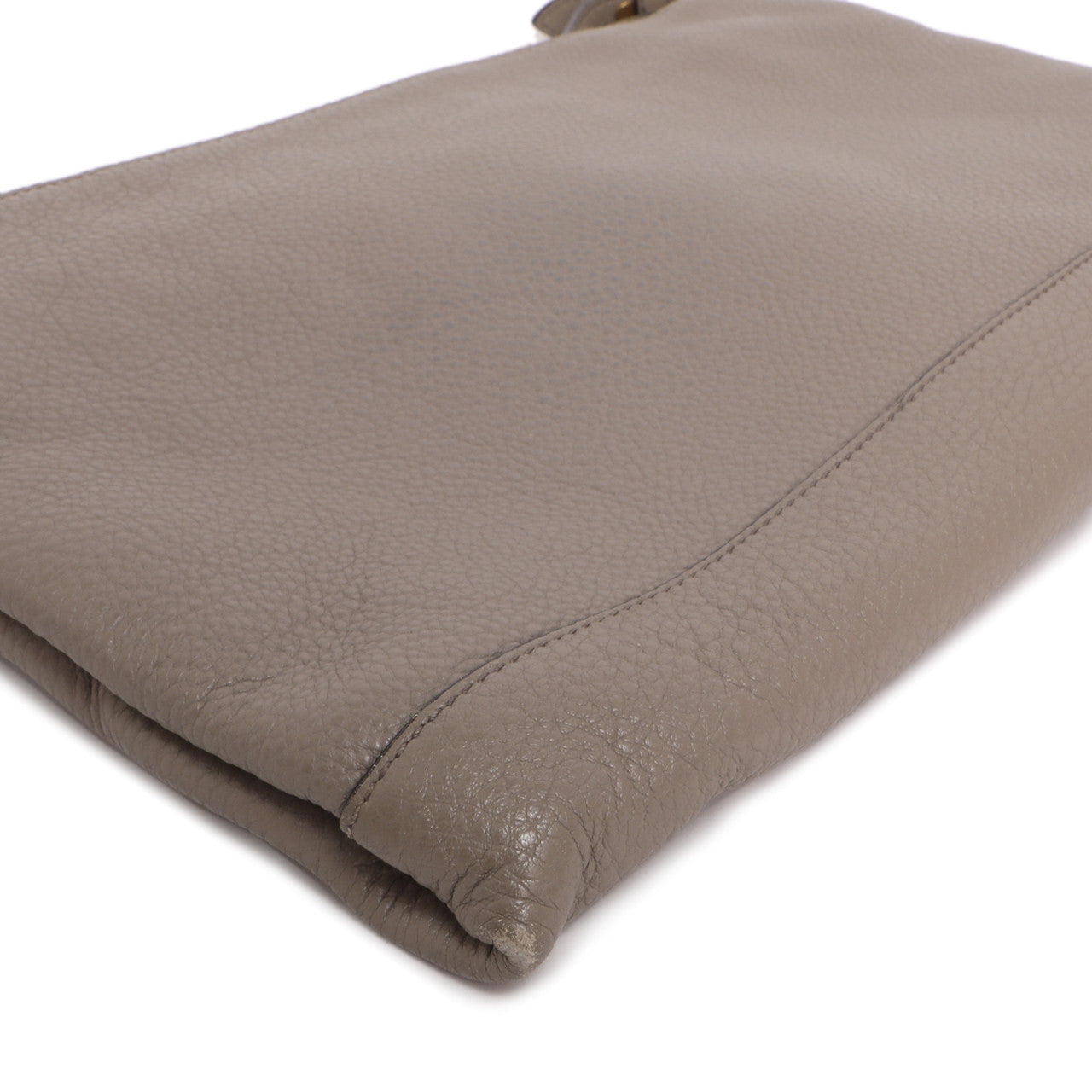 Exclusive Prada Grey Vitello Daino Soft Crossbody — Detail View