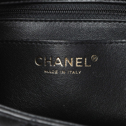 Exclusive Chanel Black Lambskin Quilted Mini Rectangular Flap — Detail View