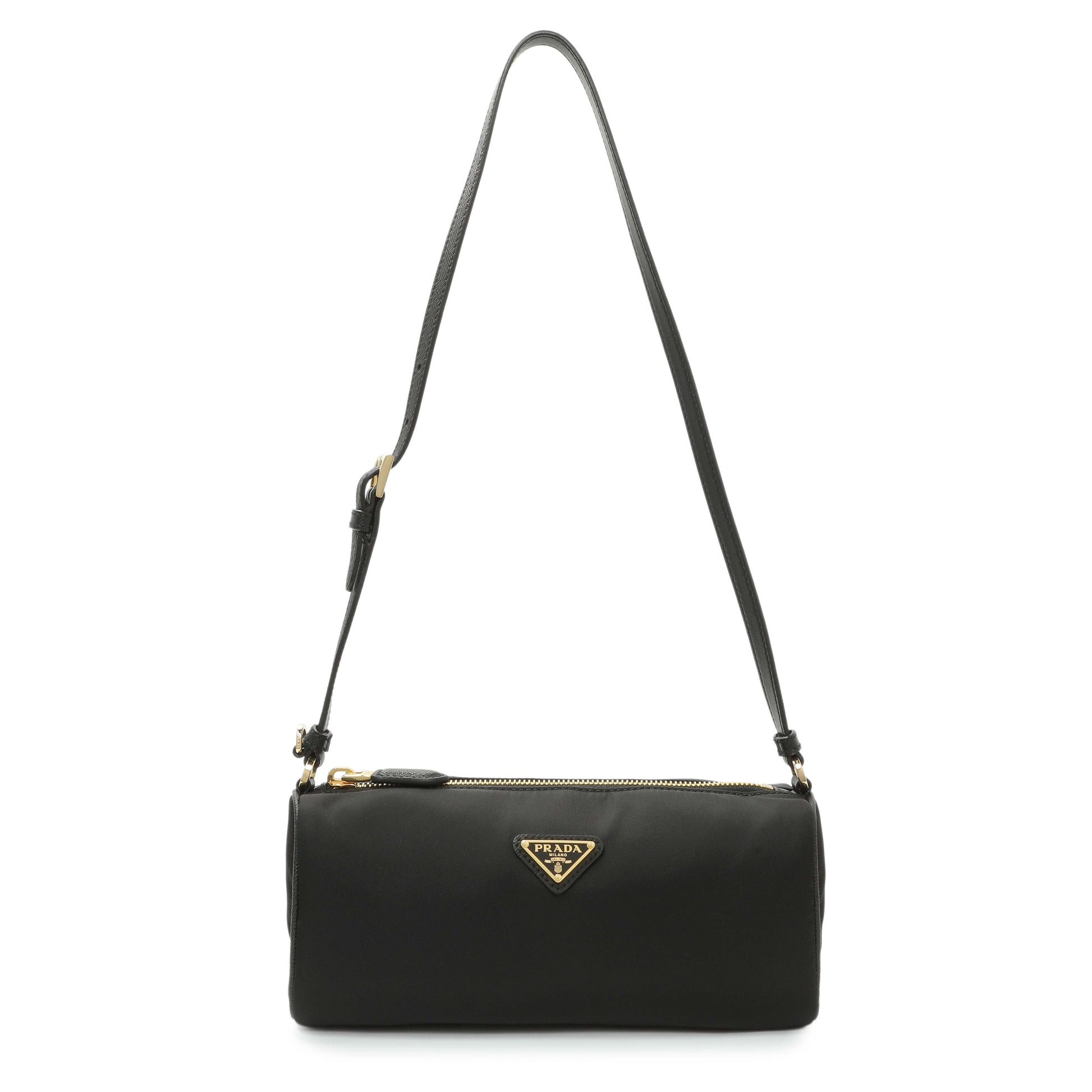 Exclusive Prada Black Re-Nylon Pouch Shoulder Bag — Front View