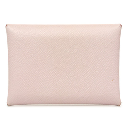 Exclusive Hermes Mauve Pale Epsom Calvi Duo Card Case — Side View
