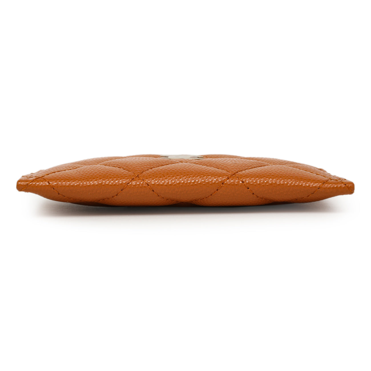 Exclusive Chanel Caramel Quilted Caviar Card Holder — Back View