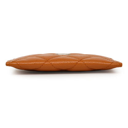Exclusive Chanel Caramel Quilted Caviar Card Holder — Back View