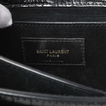 Exclusive Saint Laurent Black Crocodile Embossed Calfskin Medium Monogram Sunset — Alternate View 10