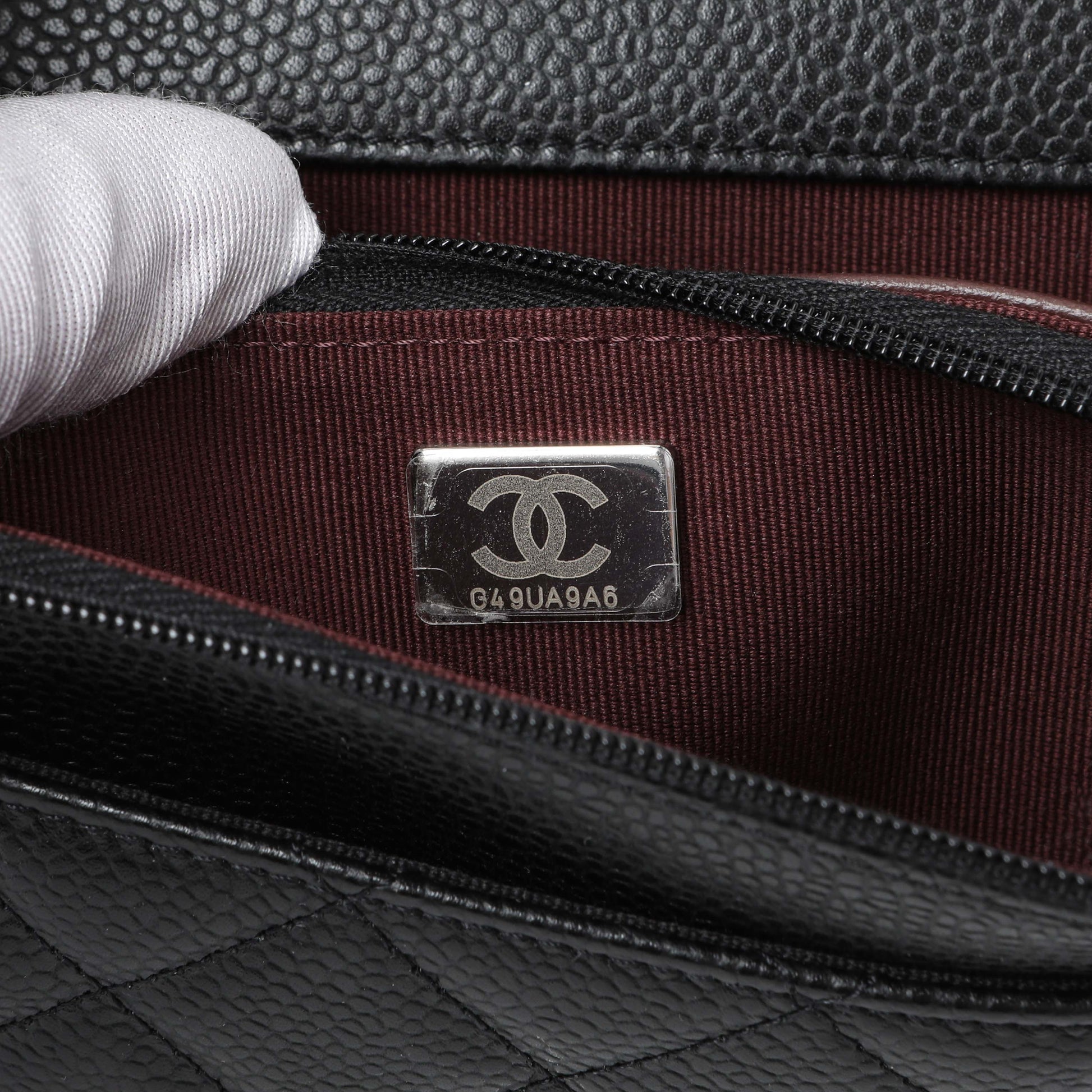 Exclusive Chanel Black Quilted Caviar Wallet on Chain — Alternate View 7