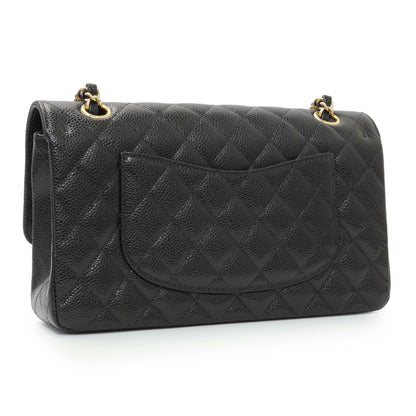 Exclusive Chanel Black Caviar Medium Double Flap — Side View